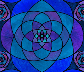 The Rose of Tanzanite
A deep, jewel-toned mandala inspired by stained glass, infused with the mystical, twilight energy of tanzanite.