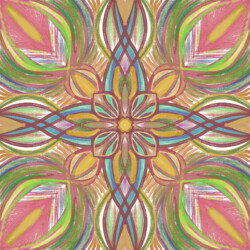 This brightly-scribed mandala is an antidote to becoming despondent, jaded, or hopeless.