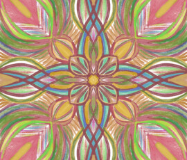 This brightly-scribed mandala is an antidote to becoming despondent, jaded, or hopeless.
